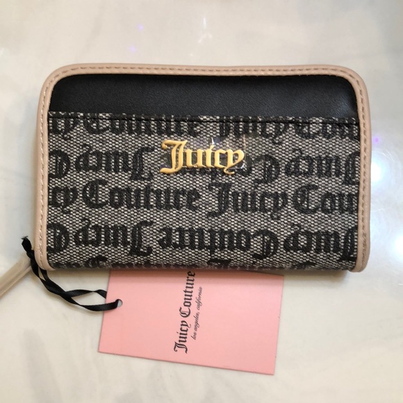 Juicy Couture Black Beige Spring Fling MultiCompartment Bifold Wallet NWT - Picture 13 of 16